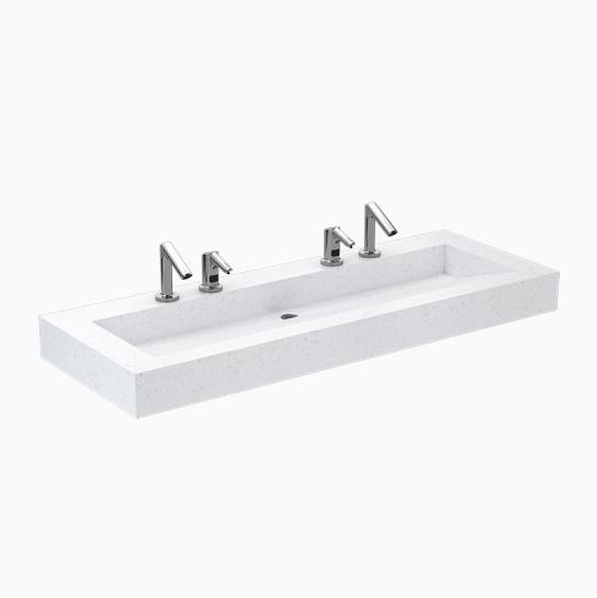 SloanStone® Quartz 2-Station Wall-Mounted Gradient Sink