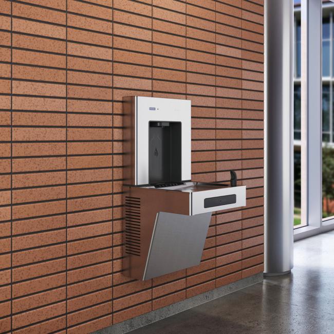 DRS110 DropSpot™ On-wall Bottle Filler with Single-level Cooler in Stainless Steel