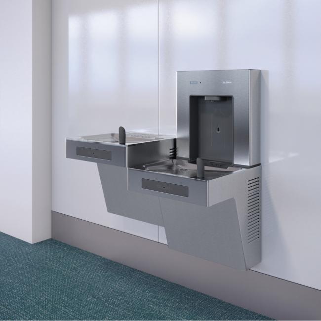 DRS120 DropSpot™ On-wall Bottle Filler with Bi-level Cooler in Stainless Steel