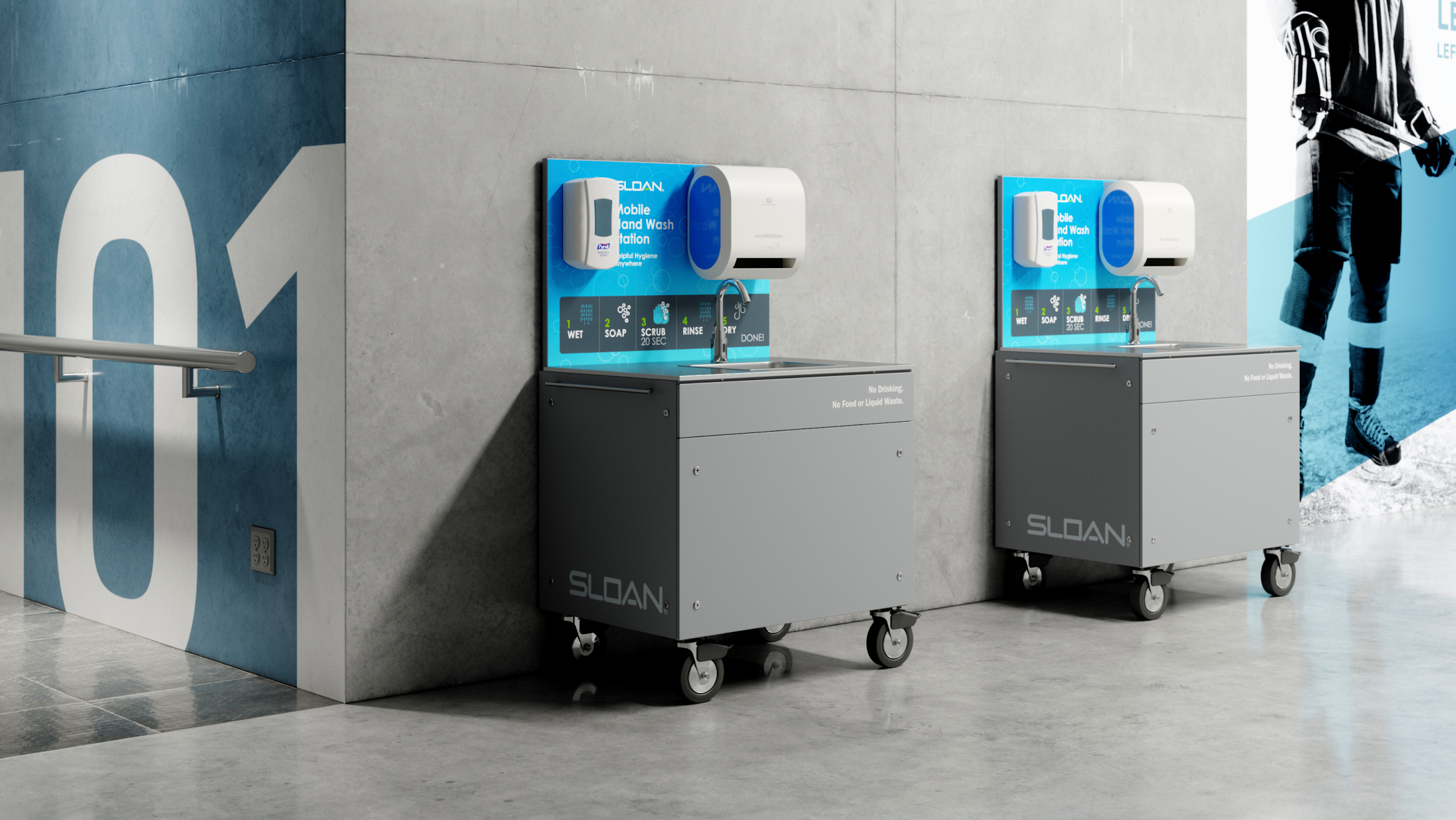 Sloan mobile handwashing in airports and stadiums